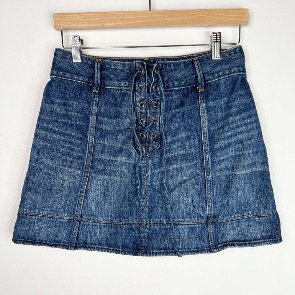 Abercrombie & Fitch Denim Tie Up Mini Skirt 6/Small
